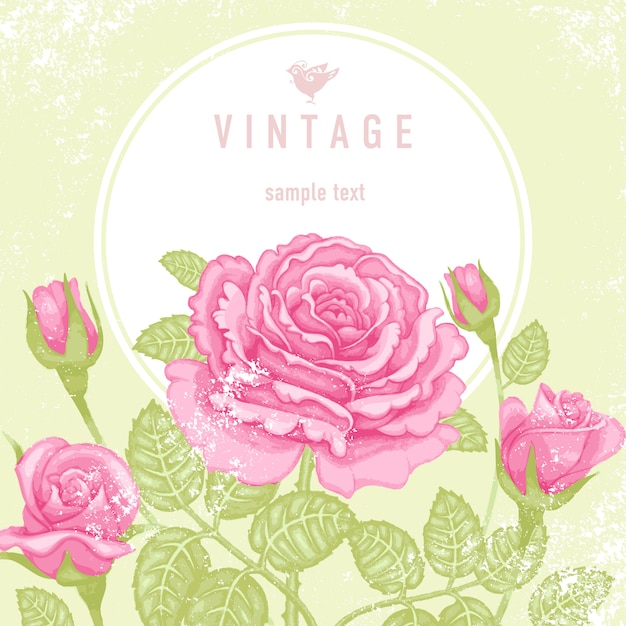 Card with the image of flowers and place for text. Premium Vector