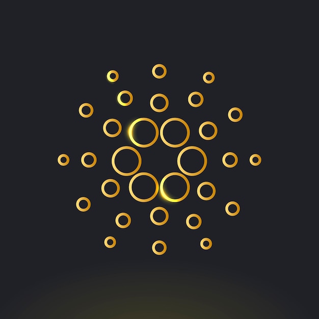 Download Free Vector | Cardano blockchain cryptocurrency icon vector in gold open-source finance concept