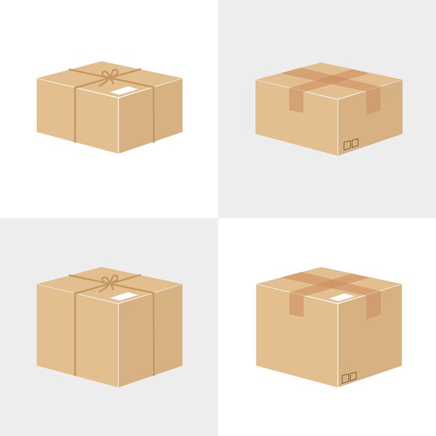 Premium Vector | Cardboard box and carton delivery packaging