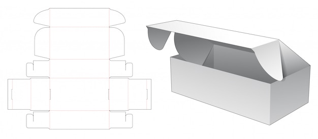 Cardboard box die cut template | Premium Vector