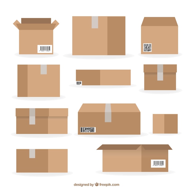 Cardboard boxes collection to shipment
