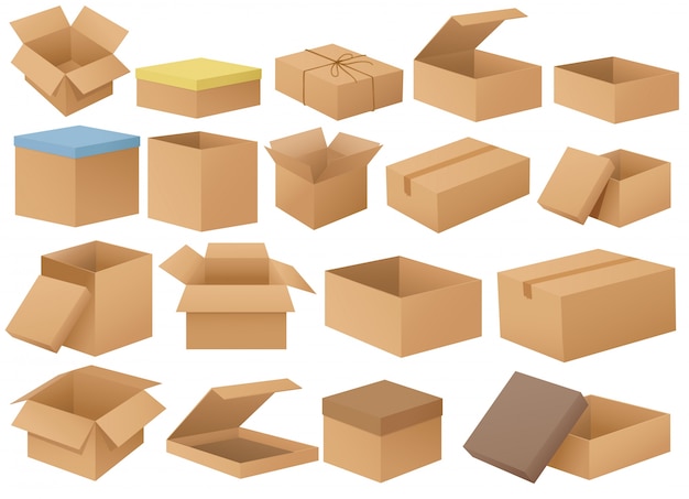 Download Cardboard boxes Vector | Premium Download