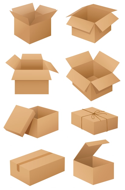 Free Vector  Cardboard boxes 
