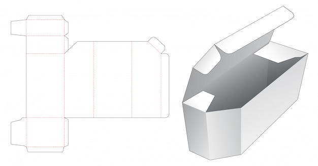 Premium Vector | Cardboard unique packaging box die cut template