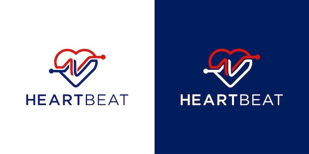 Premium Vector Cardiogram Heart Beat With Love Logo Design Inspiration Template