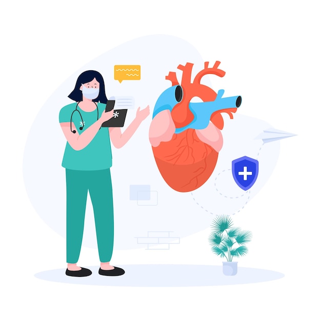 Premium vector cardiologist illustration design trendy vector