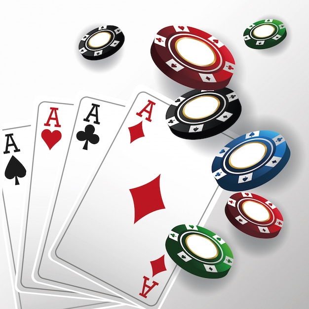 Premium Vector | Cards of poker and chips icon. casino and las vegas theme.