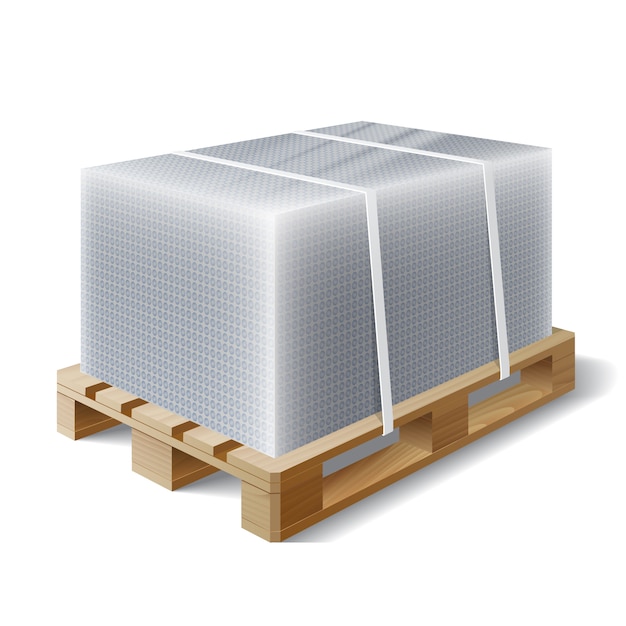 Cargo on a wooden pallet | Premium Vector