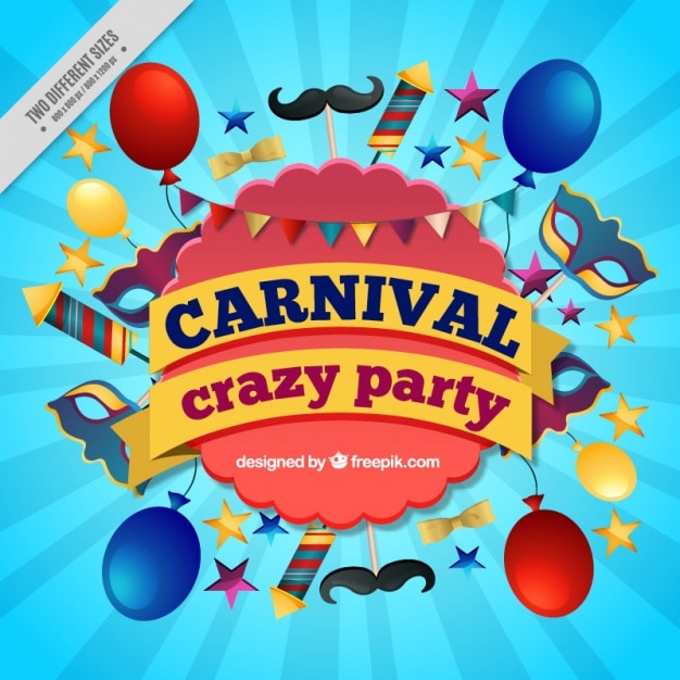 Carnival background  with colorful party  elements Free Vector