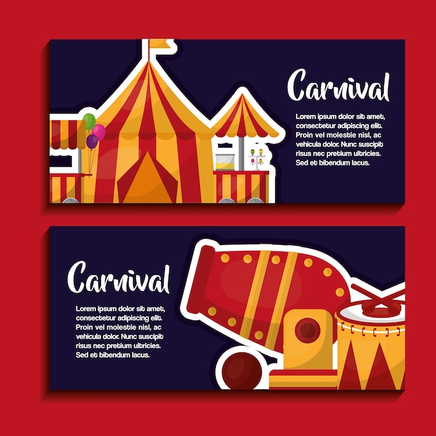 Premium Vector Carnival Banners Invitation Festival Show