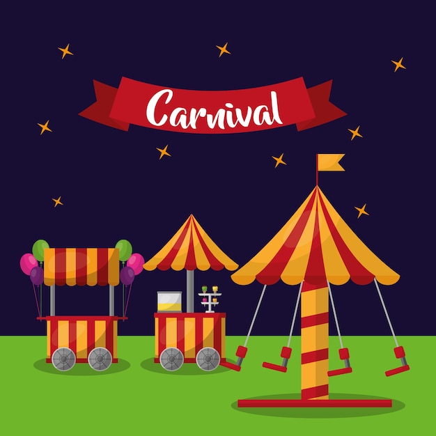 Premium Vector | Carnival carousel