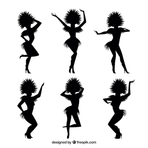 Carnival dancer silhouettes