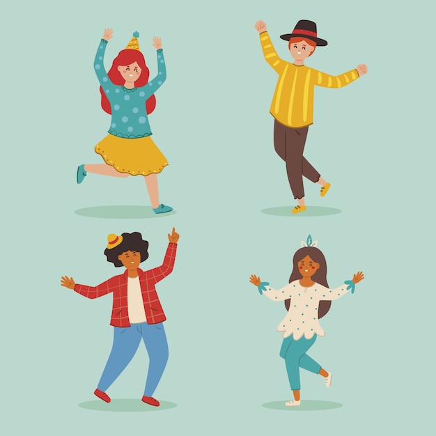 Free Vector | Carnival dancers collection