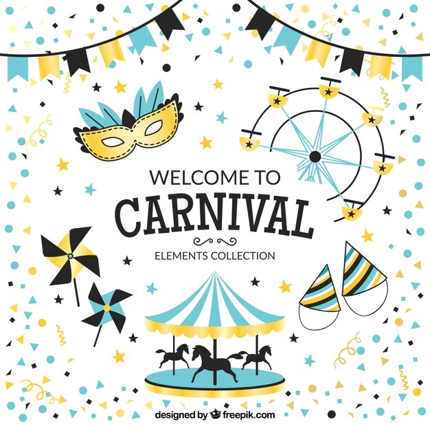 Premium Vector Carnival Elements Set