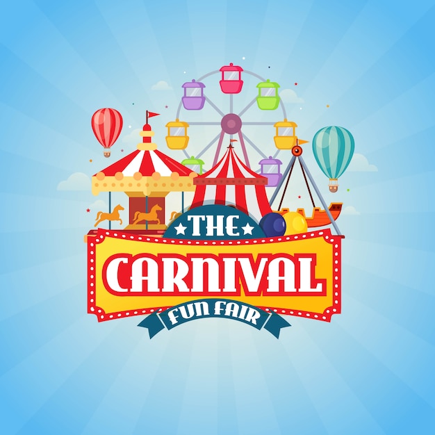 The carnival funfair design vector illustration | Premium Vector