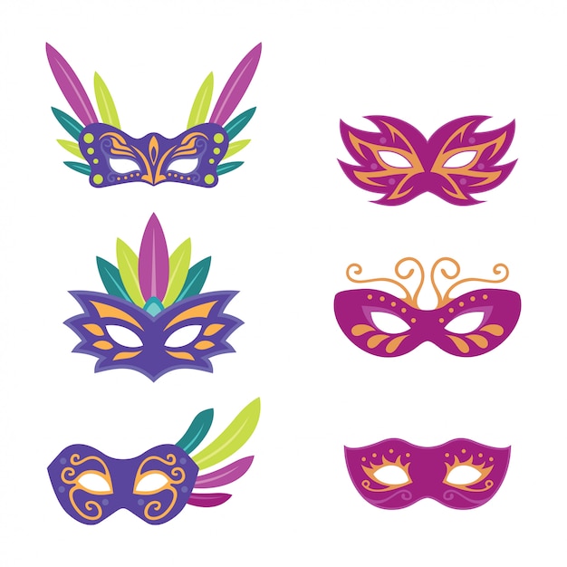 Premium Vector | Carnival mask collection