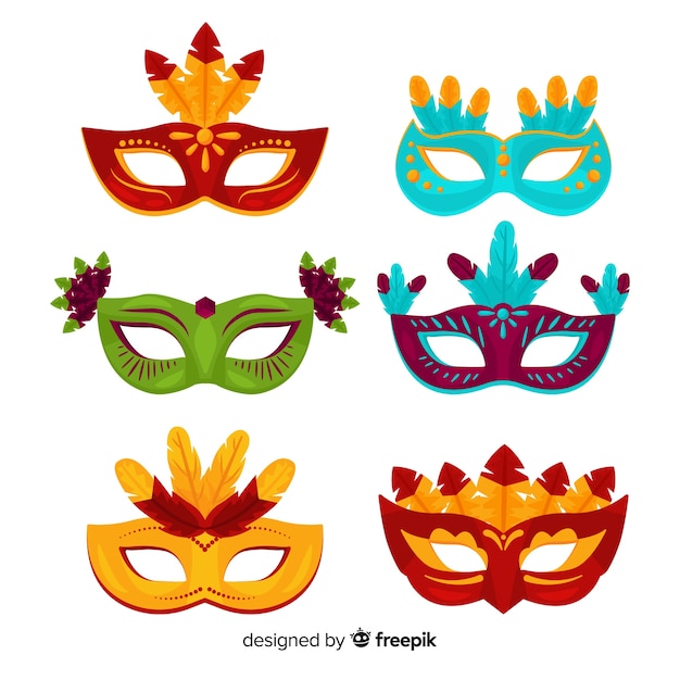 Free Vector | Carnival mask collection