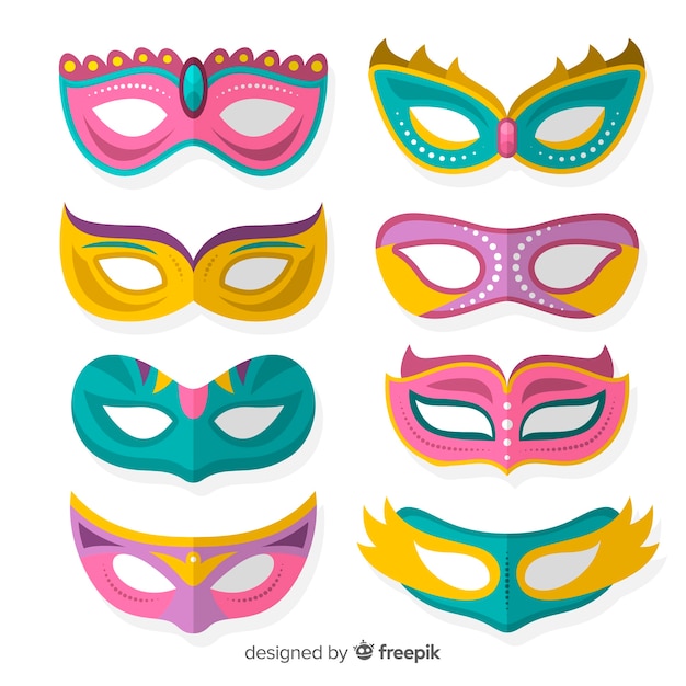 Free Vector | Carnival mask collection