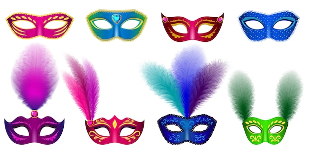 Download Carnival mask venetian mockup set | Premium Vector