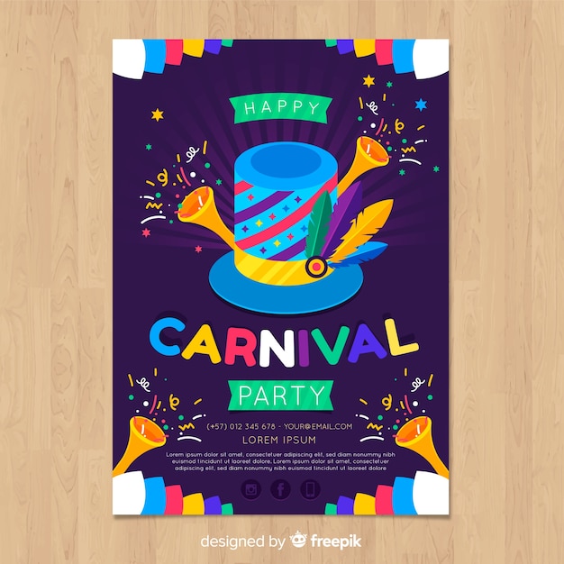 free-vector-carnival-party-flyer-template