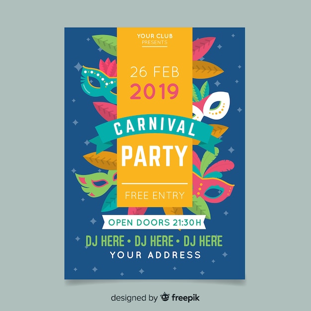 Free Vector | Carnival party flyer template