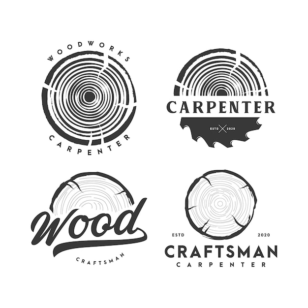  Carpenter logo illustration Premium Vector