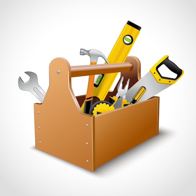Carpenter toolbox poster Vector Premium Download
