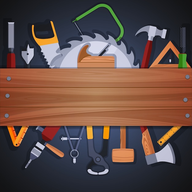 Premium Vector | Carpentry Tools Background