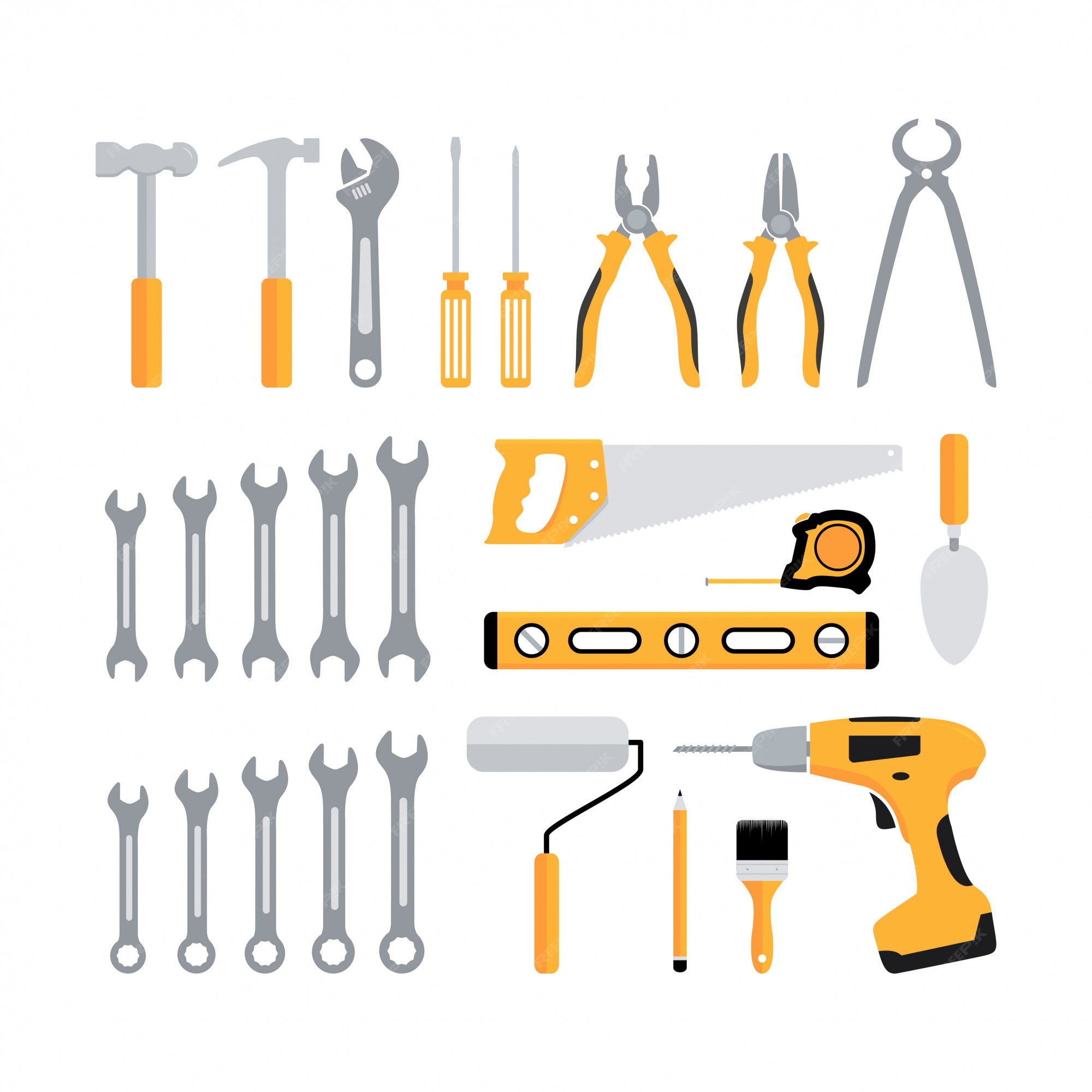 Premium Vector | Carpentry tools set