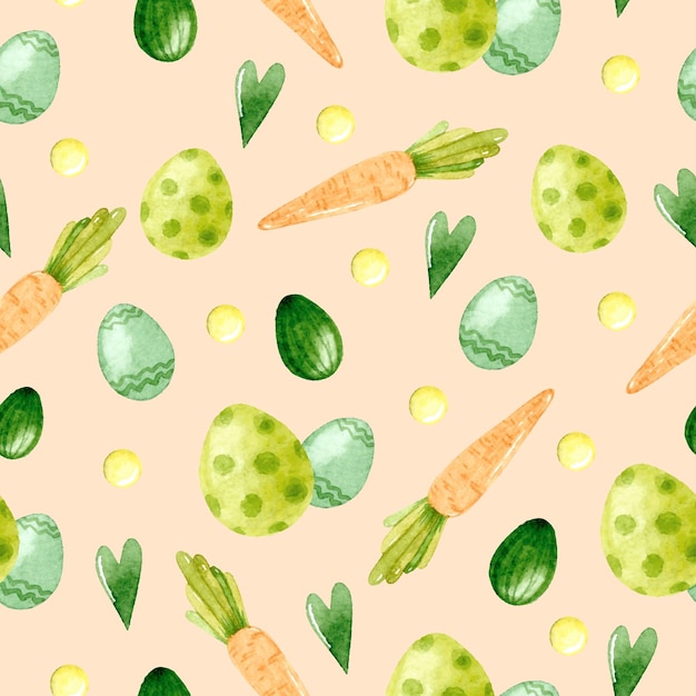 Premium Vector Carrot Easter Watercolor Seamless Pattern