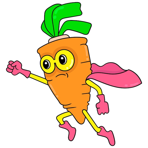 Premium Vector Carrot Vegetable Superhero Is Nutritious And Vitamin