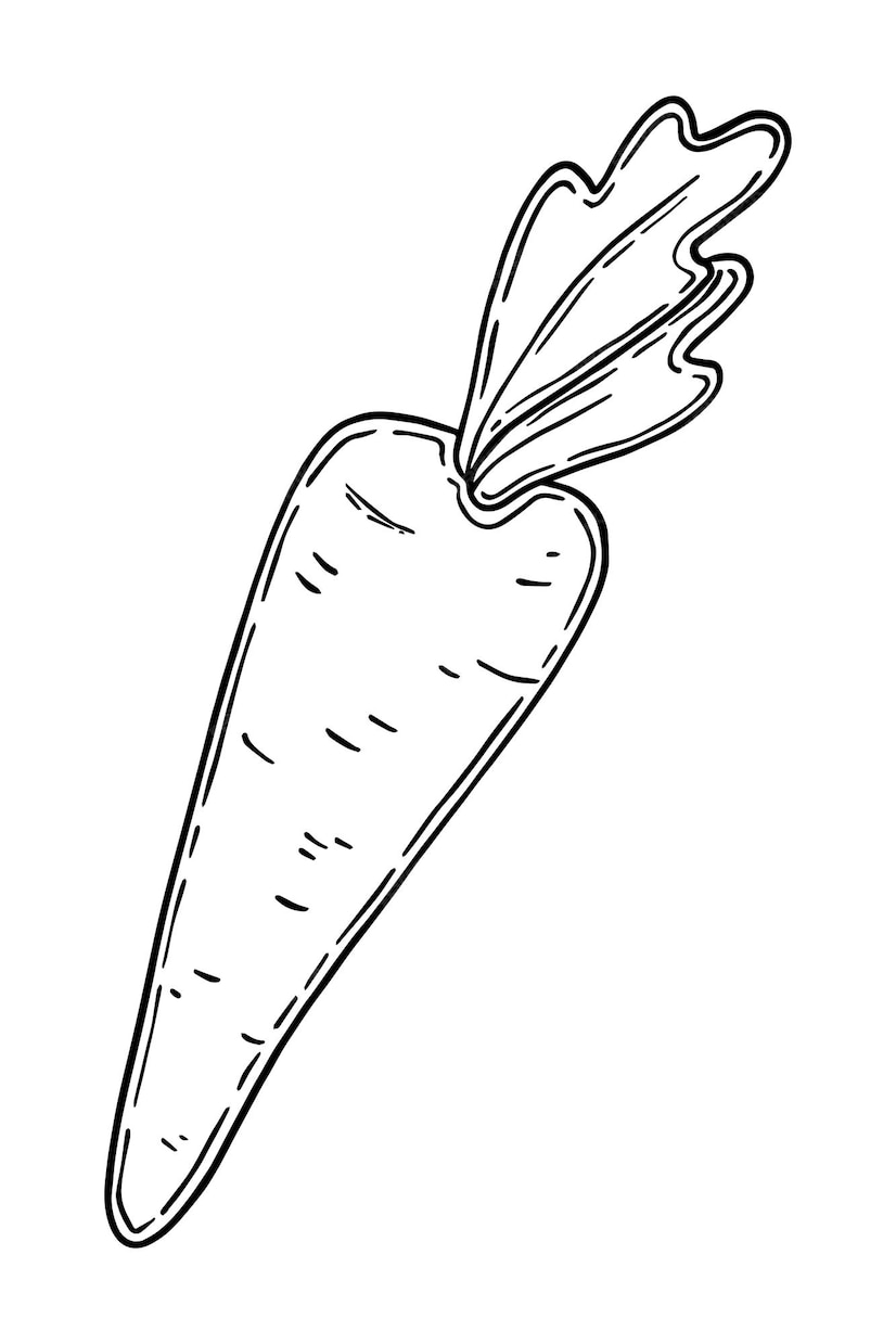 Premium Vector | Carrot with greens vegetable ingredient for doodle ...