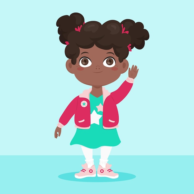 Free Vector | Cartoon african american girl