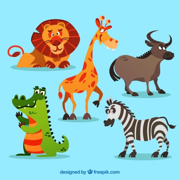 Cartoon african animals set