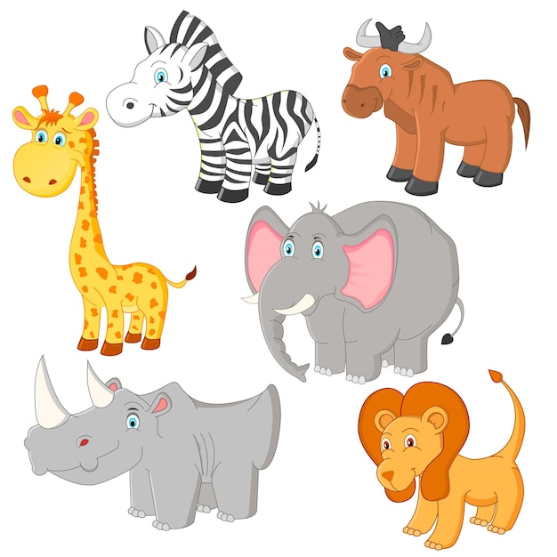 Premium Vector | Cartoon african animals vector