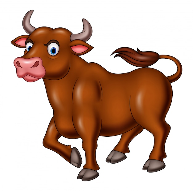 Premium Vector | Cartoon angry bull isolated on white background