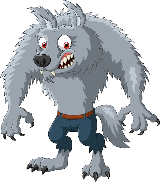 Premium Vector | Cartoon angry werewolf character