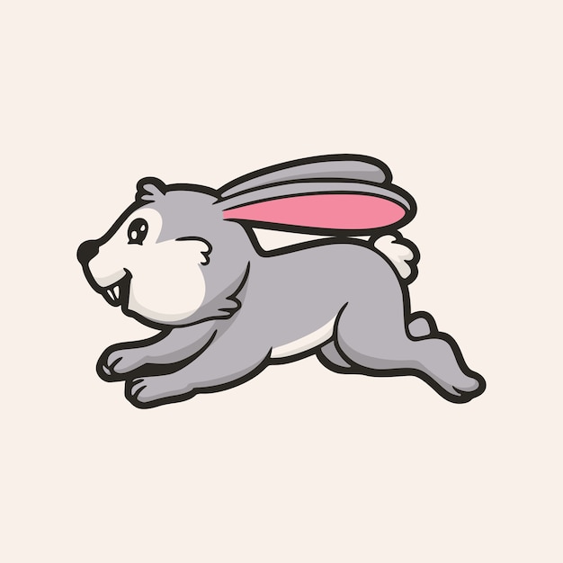 Premium Vector Cartoon Animal Design Happy Rabbit And Hopping Cute