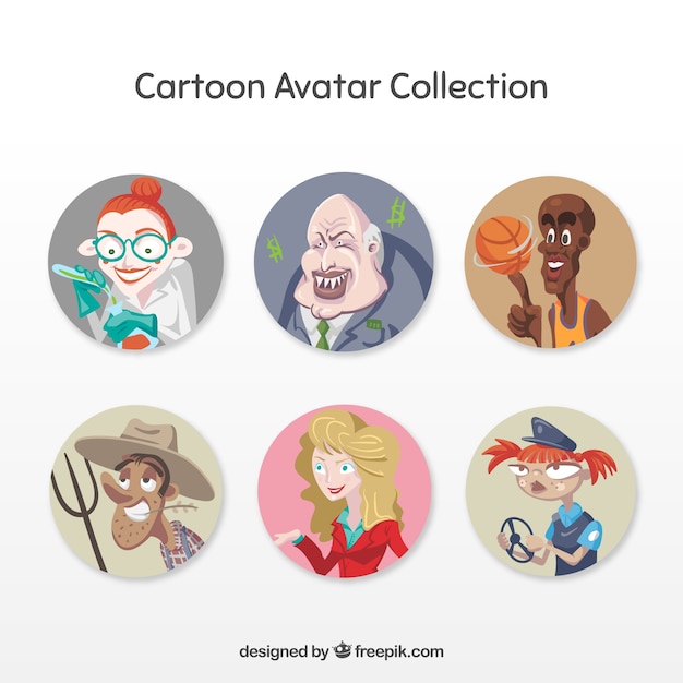 Cartoon avatars with unusual professions