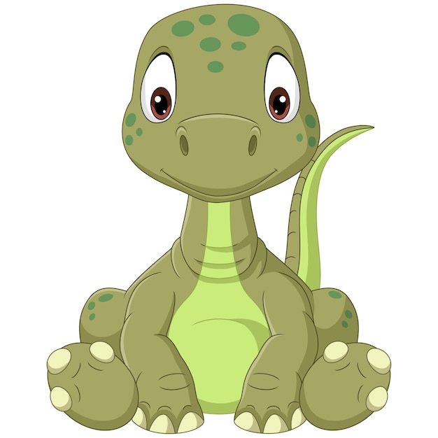 Premium Vector | Cartoon baby brontosaurus dinosaur sitting