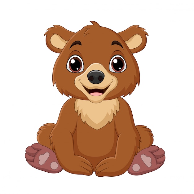 Cartoon Brown Bear Sitting Premium Vector Images And Photos Finder