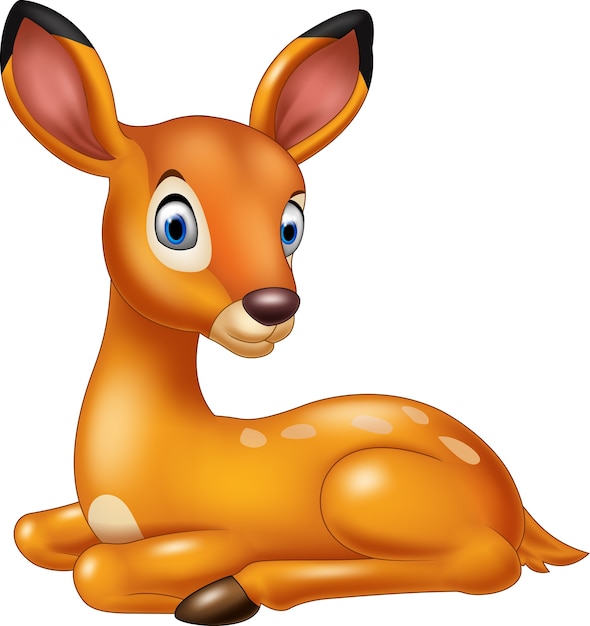 Download Cartoon baby deer sitting | Premium Vector