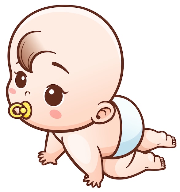 Premium Vector | Cartoon baby learn to crawl