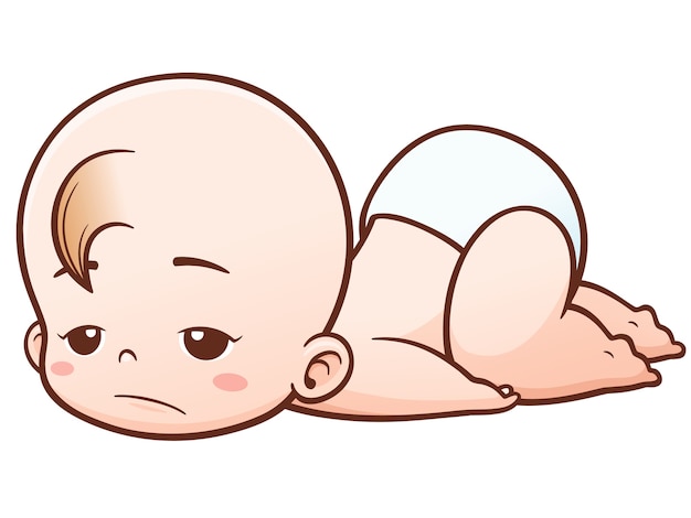 Premium Vector | Cartoon baby sleepy