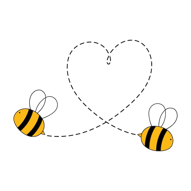 Premium Vector | Cartoon bee valentines day vector illustration