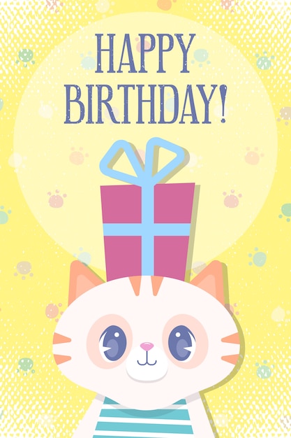 Premium Vector | Cartoon birthday card for kids. vector premium