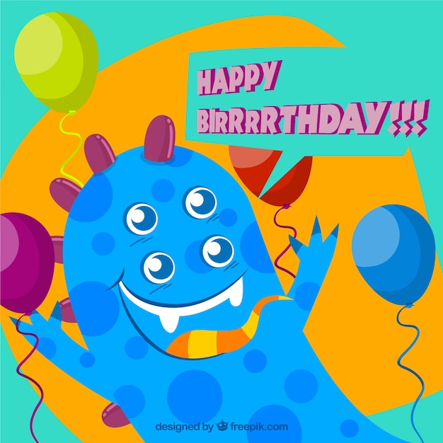 Free Vector | Cartoon birthday card