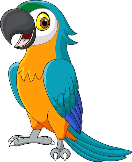 Premium Vector | Cartoon blue macaw isolated on white