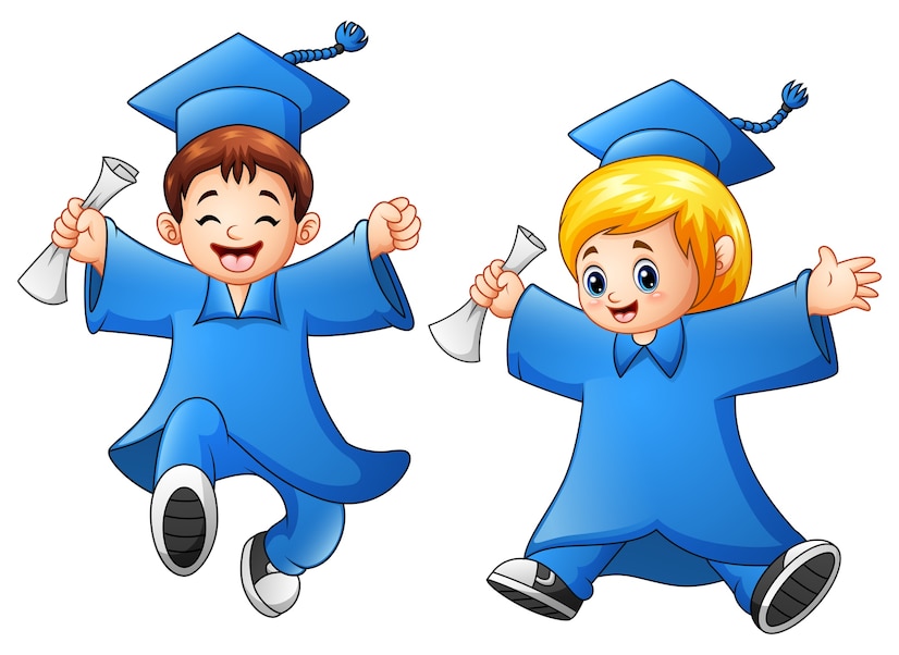 Premium Vector | Cartoon boy and girl graduation