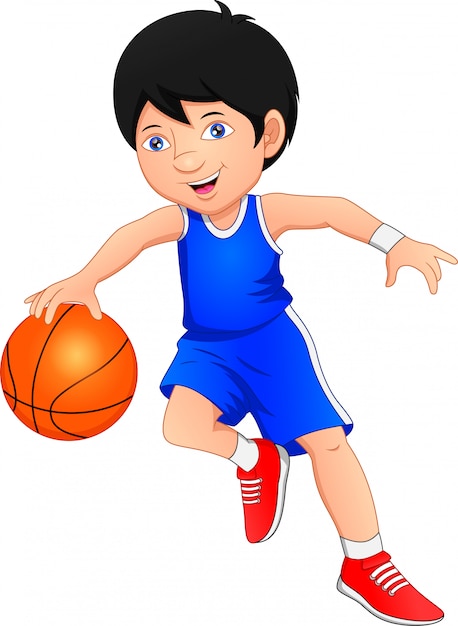 Download Premium Vector | Cartoon boy playing basketball